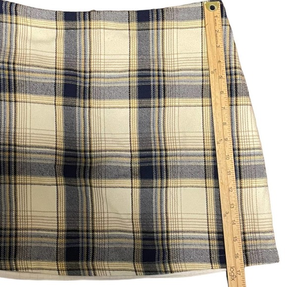 Blue Rain Rayon Blend Plaid Mini Skirt Sz L - Picture 3 of 6